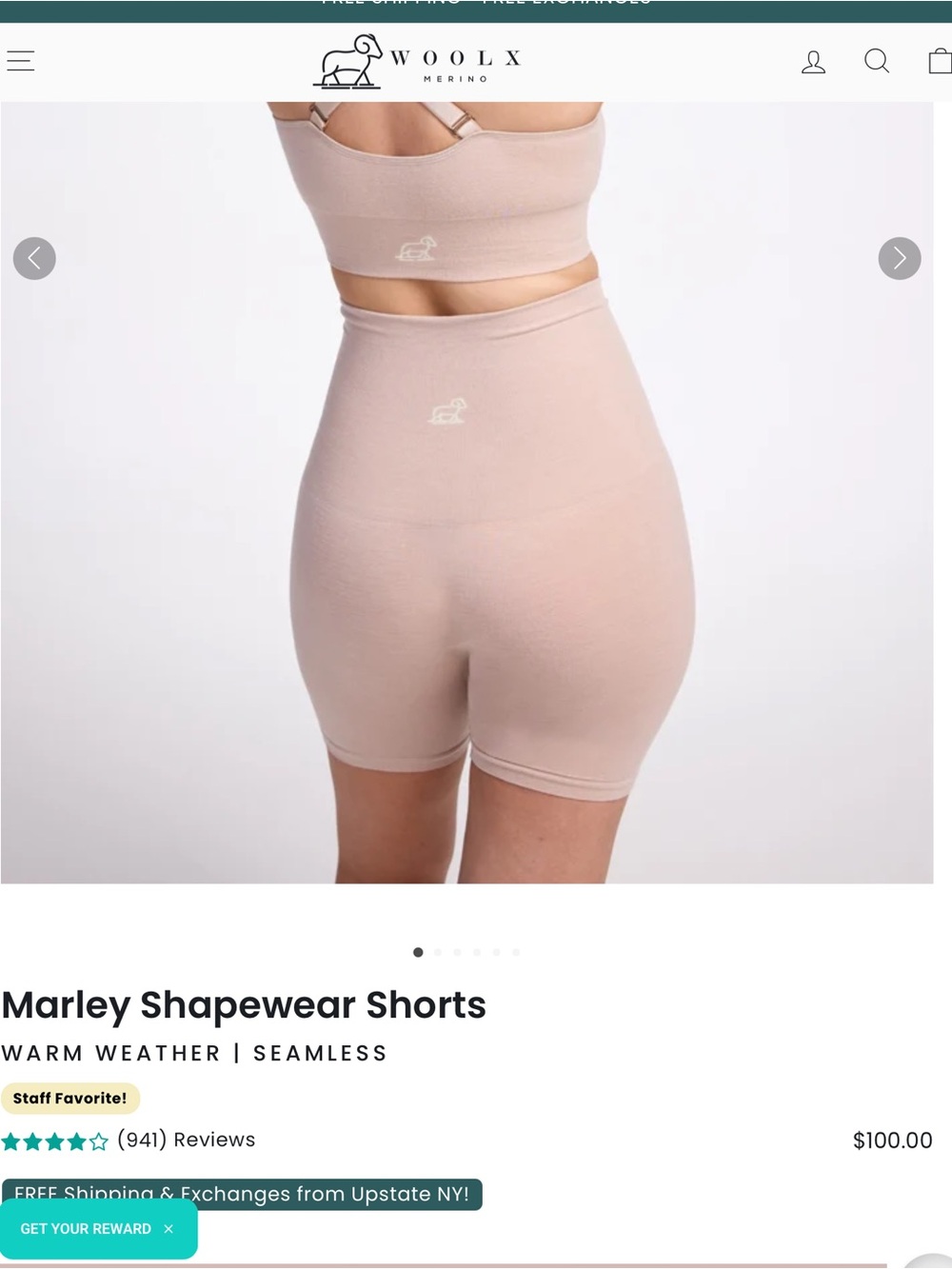 Woolx Marley Shapewear Shorts ALL SEASON | SEAMLESS Beige Size Medium